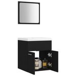 vidaXL Ensemble de meubles de salle de bain Noir Aggloméré