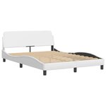 vidaXL Cadre de lit avec lumières LED blanc 140x190 cm similicuir
