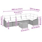 vidaXL Ensemble de canapé de jardin 7 pièces avec coussins Beige Poly Rattan Acacia