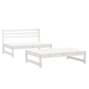 vidaXL Salon de jardin 2 Pièces blanc bois de pin massif