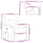 vidaXL Fauteuil inclinable de massage électrique Gris clair Tissu