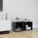 vidaXL Meubles TV 2 Pièces gris 37x35x37 cm bois d’ingénierie