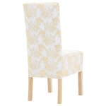 vidaXL Housses extensibles de chaise 6 Pièces Blanc avec imprimé doré