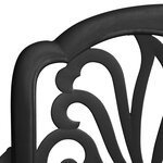 Ensemble de bistro jardin meuble extérieur terrasse 3 pièces aluminium coulé noir 02_0013512