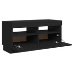 vidaXL Meuble TV avec lumières LED noir 80x35x40 cm