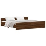 vidaXL Cadre de lit tête de lit et pied de lit chêne marron 200x200 cm