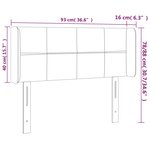 vidaXL Tête de lit à LED Gris foncé 93x16x78/88 cm Velours