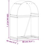 vidaXL Porte-bûches anthracite 80x45x120 cm acier galvanisé