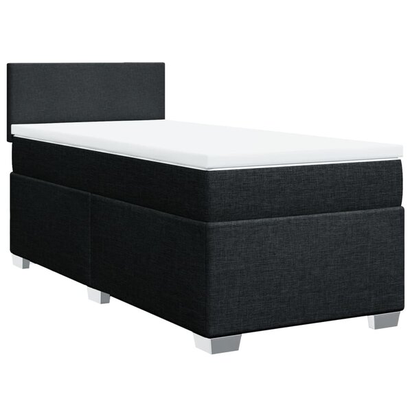 vidaXL Sommier à lattes de lit et matelas Noir 80x200 cm Tissu