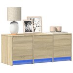 vidaXL Meuble TV avec LED chêne sonoma 97x34x40 cm bois d'ingénierie