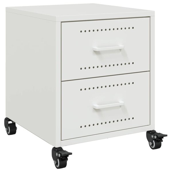 vidaXL Table de chevet blanc 36x39x43 5 cm acier
