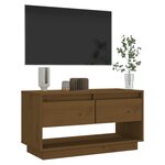 vidaXL Meuble TV Marron miel 74x34x40 cm Bois de pin massif