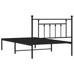 vidaXL Cadre de lit métal sans matelas avec tête de lit noir 107x203cm