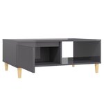 vidaXL Table basse gris brillant 90x60x35 cm bois d'ingénierie