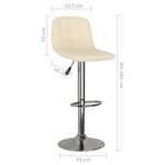 vidaXL Tabourets de bar lot de 2 crème tissu