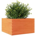 vidaXL Jardinière cire marron 80x80x46 cm bois de pin massif