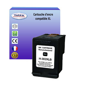 T3azur - cartouche d'encre compatible remplace hp 302 302xl noire pour hp envy 4527  4528  4655