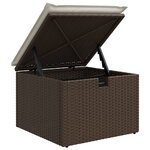 vidaXL Salon de jardin avec coussins 6 Pièces marron résine tressée