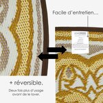 Tapis extérieur terrasse réversible rond - Tapis de jardin imperméable et résistant UV - Rae - Jaune - 180 cm - HOMESCAPES