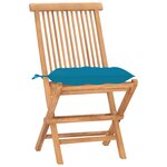 vidaXL Ensemble à manger d'extérieur pliable avec coussin 3 Pièces Teck