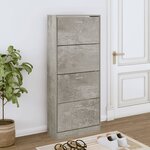 vidaXL Armoire à chaussures Gris béton 63x24x147 cm Bois d'ingénierie