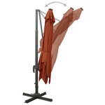 vidaXL Parasol déporté avec mât et lumières LED Terre cuite 300 cm