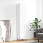 vidaXL Buffet haut Blanc 34 5x34x180 cm Bois d'ingénierie