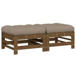 vidaXL Repose-pieds de jardin avec coussins lot de 2 marron miel