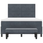 vidaXL Lit à ressorts avec matelas & banc gris foncé 140x190 cm velours