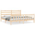 vidaXL Cadre de lit avec tête de lit 200x200 cm bois massif