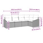 vidaXL Ensemble de canapé de jardin 5 pièces avec coussins Noir Poly Rattan