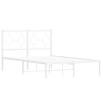 vidaXL Cadre de lit métal avec tête de lit blanc 120x190 cm