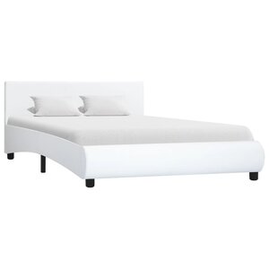 vidaXL Cadre de lit Blanc Similicuir 140x200 cm