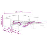 vidaXL Lit de jour avec gigogne sans matelas taupe 90x200 cm