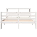 vidaXL Cadre de lit avec tête de lit blanc 140x200 cm bois pin massif