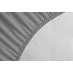 Drap Housse 100  Coton 160 x 200 cm - Bonnet 35 cm - Gris clair