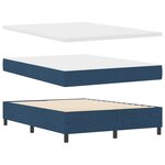 Lit à cadre Box Spring vidaXL avec matelas Bleu 140x190 cm Tissu