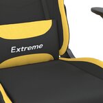 vidaXL Chaise de jeu de massage avec repose-pied Noir et jaune Tissu
