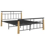 vidaXL Cadre de lit sans matelas métal bois de chêne massif 140x200 cm
