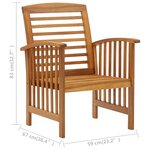 vidaXL Chaises de jardin 2 Pièces Bois d'acacia massif