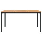 Table de jardin vidaXL 150x90x75 cm en bois d'acacia massif et métal