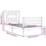 vidaXL Cadre de lit sans matelas blanc 90x200 cm bois massif
