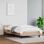 vidaXL Cadre de lit avec tête de lit sans matelas cappuccino 90x200 cm