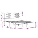 vidaXL Cadre de lit métal sans matelas et tête de lit blanc 135x190 cm