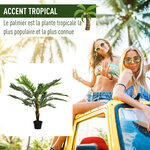 Outsunny Palmier artificiel hauteur 123 cm arbre artificiel décoration plastique fil de fer pot inclus vert