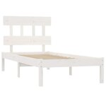 vidaXL Cadre de lit sans matelas blanc 90x190 cm bois massif