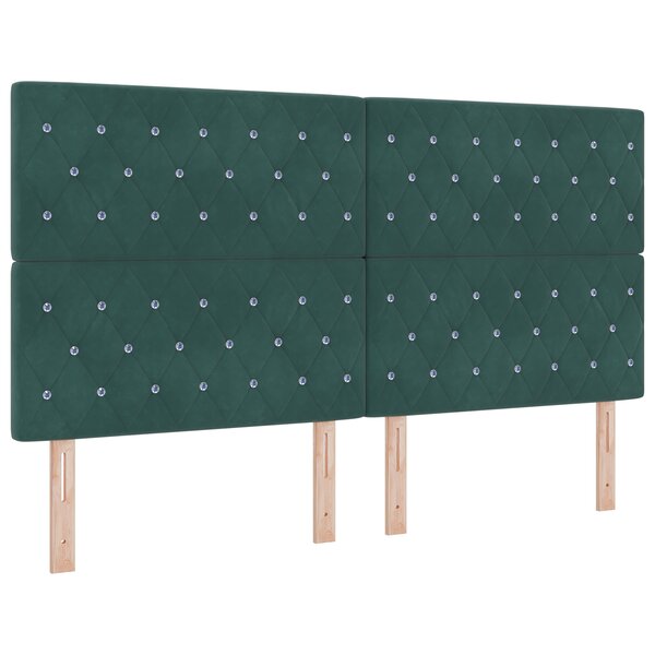 vidaXL Tête de Lit LED Verte Foncée 90 cm Velours