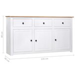 vidaXL Buffet Blanc 135x40x80 cm Pin solide Gamme Panama