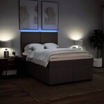 vidaXL Sommier à lattes de lit avec matelas Marron foncé 140x190 cm