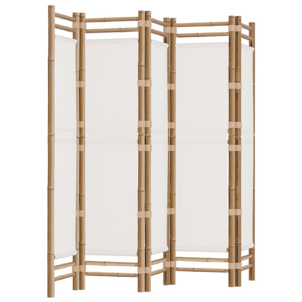 vidaXL Cloison de séparation pliante 5 panneaux 200 cm Bambou et toile